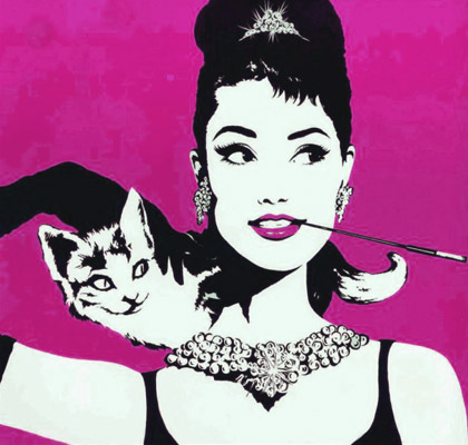'Audrey Hepburn With Her Cat' by Andy Warhol